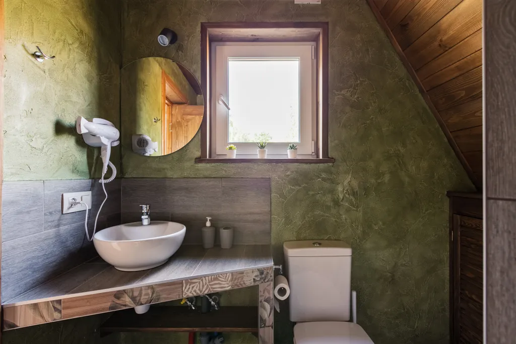 А-фрейм уютный домик у леса  с чаном