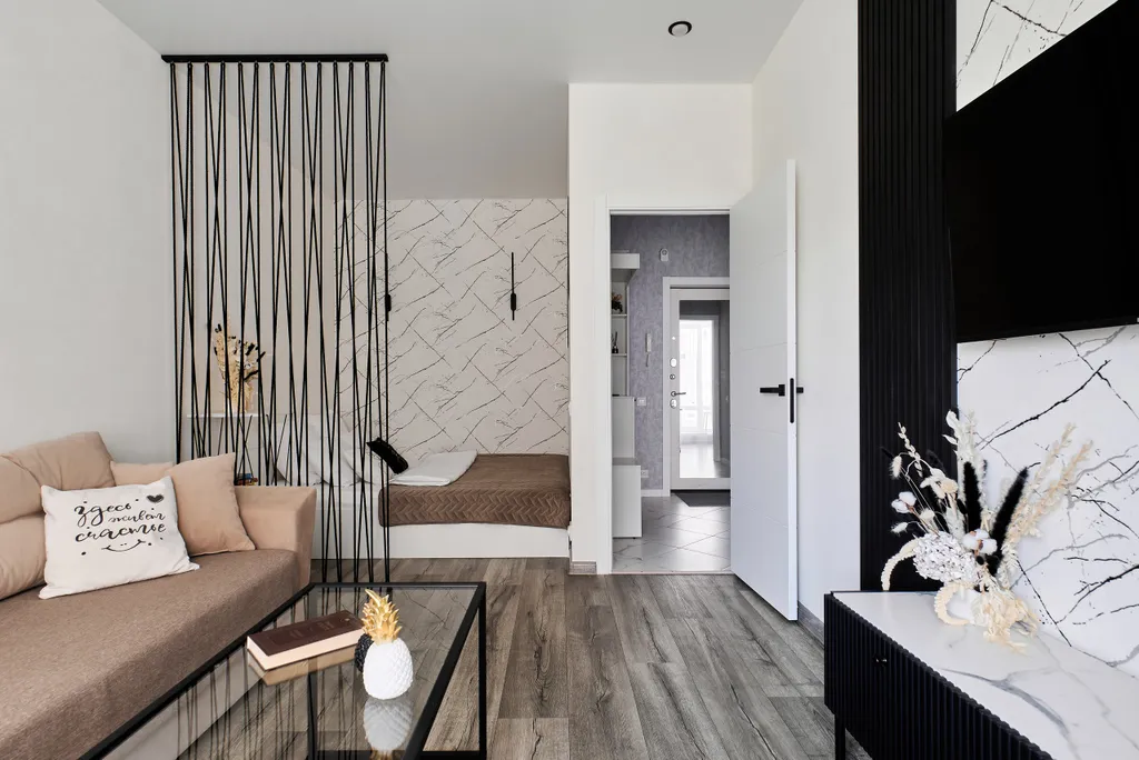 Прекрасная стильная квартира Инь янь