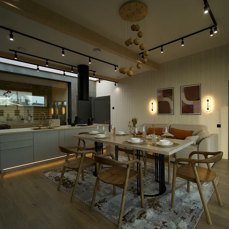 Домик в Икше с сауной и камином (Glassbox108 Premium 2)