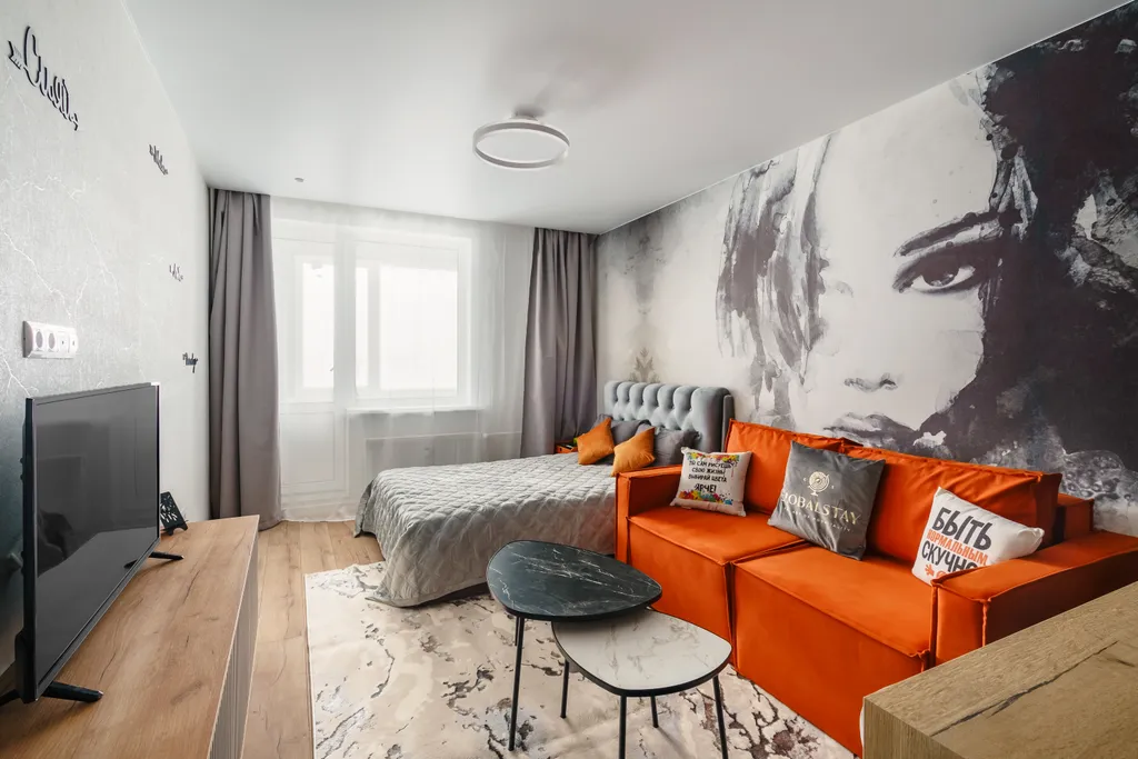 Квартира Студия с дизайнерским ремонтом в ЖК Авиатор — аренда посуточно в Мурино