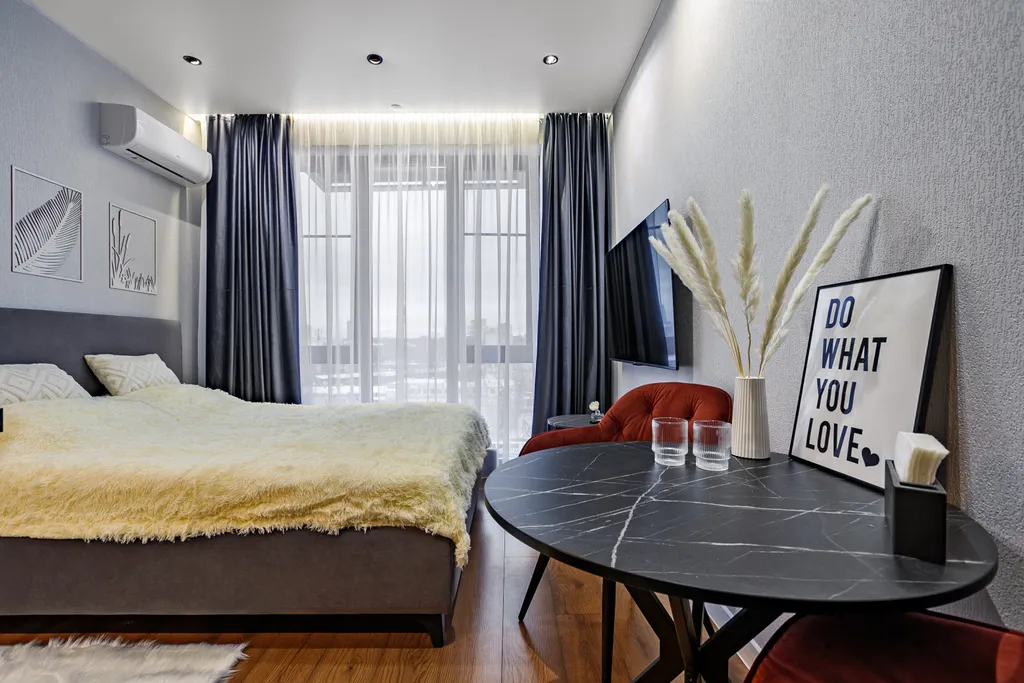 Квартира Квартира Уютная студия для двоих с большой кроватью, кухней и кондиционером — Москва