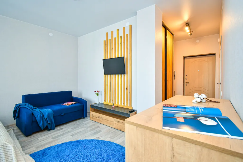 Квартира Квартира Прекрасная студия с лаунж зоной на балконе и шикарным видом — Красноярск