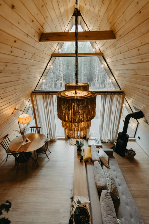 Лодж A-frame №1 в сосновом лесу