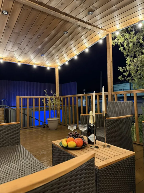 Дом 43m2 — чан на улице, кухня, Wi-Fi