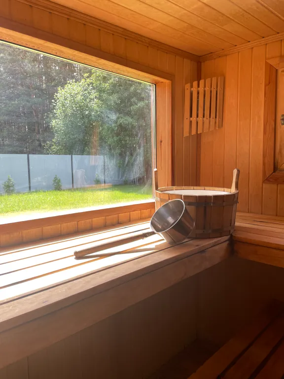 Дом с баней и купелью у леса