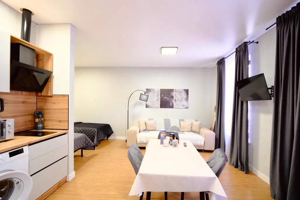 Студия с красивым видом