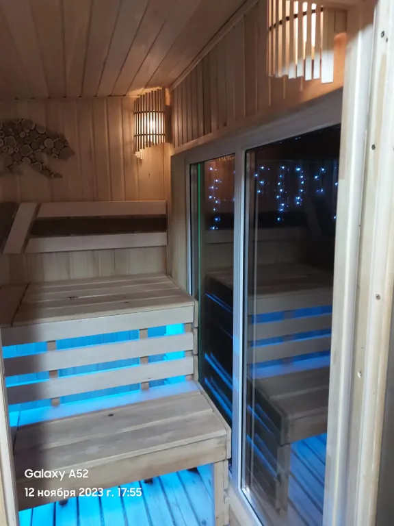 Дом А-фрейм из дерева с баней и джакузи