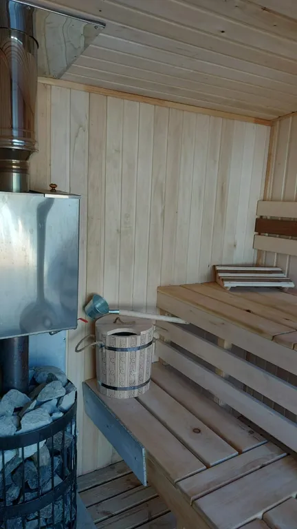 Дом А-фрейм из дерева с баней и джакузи