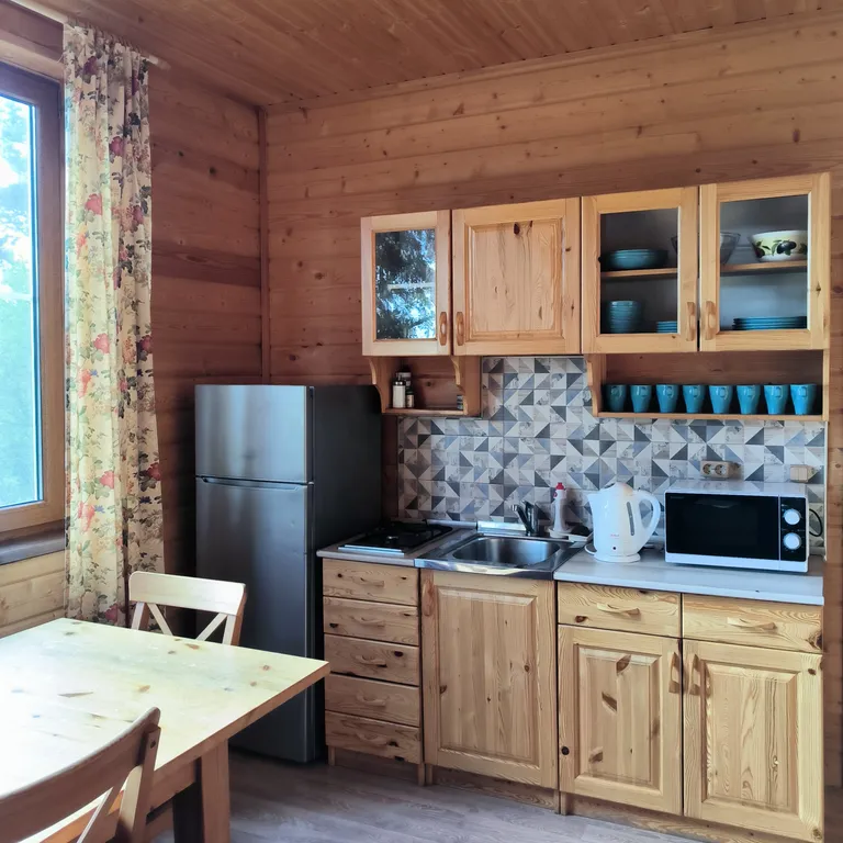 Дом на берегу озера с видом на лес