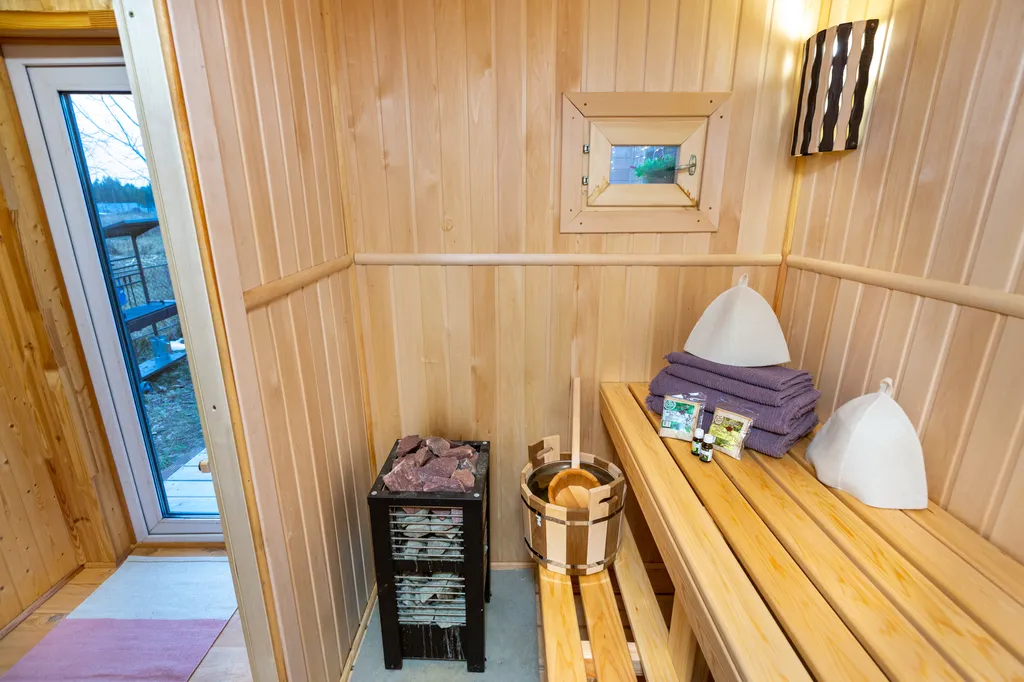 Семейный домик с финской сауной