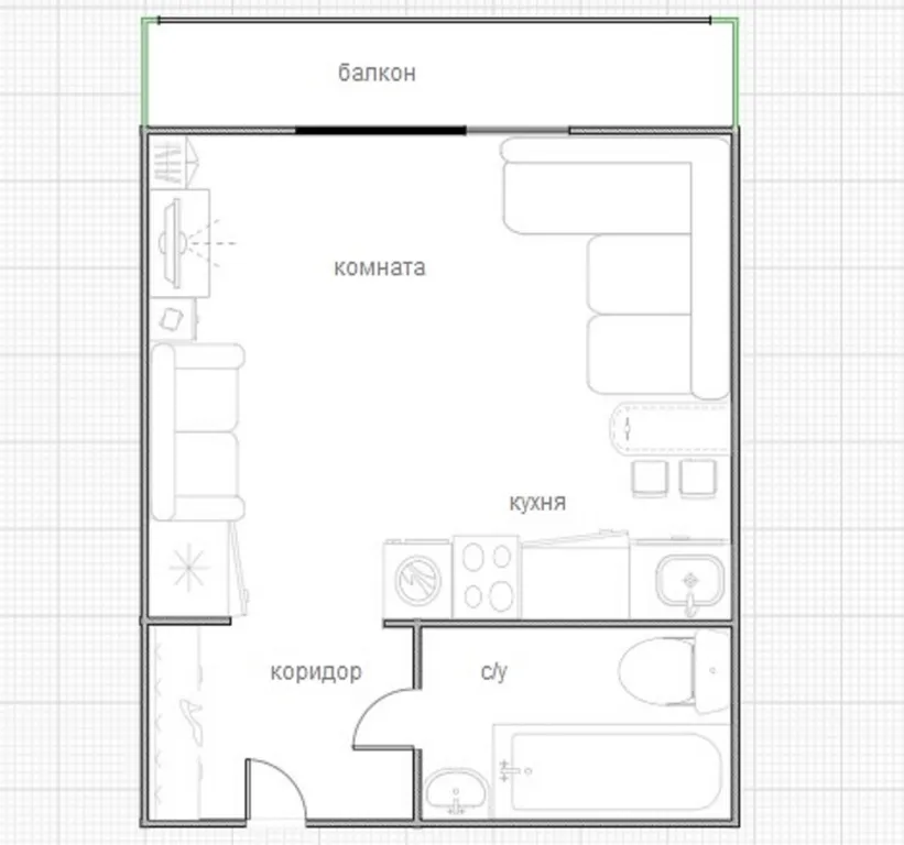 Студия в северной части города недалеко от центра