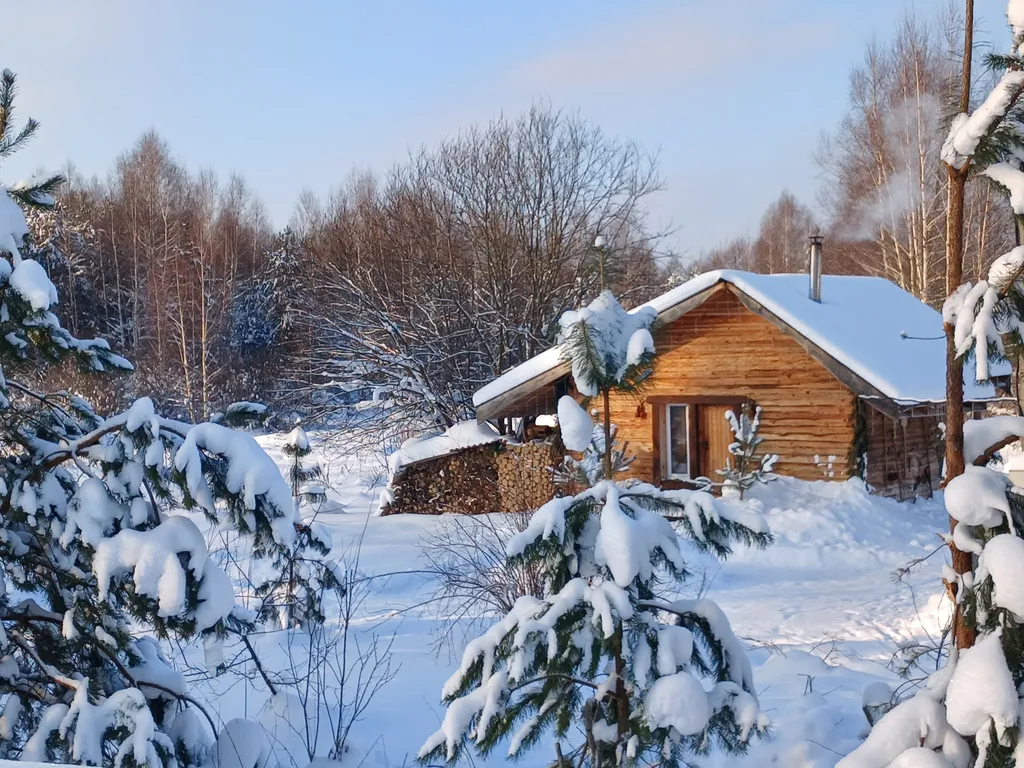 Дом у леса с камином на окраине для отдыха души и тела