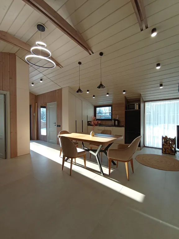 Панорамный дом с видом на лес и банным чаном