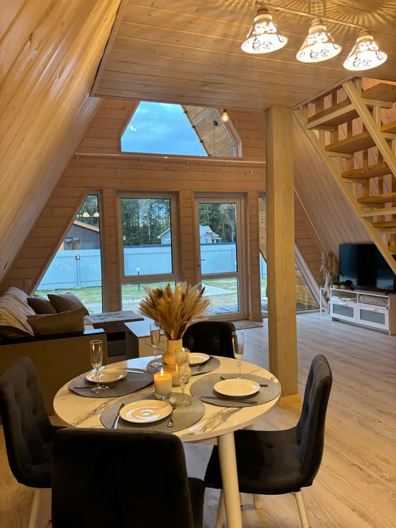 Коттедж Уютный а-фрейм домик с видом на лес — Черноголовка