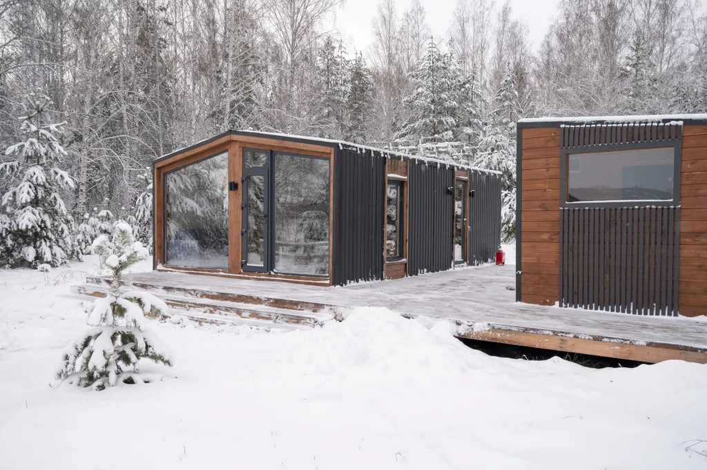 Дом с баней в лесу