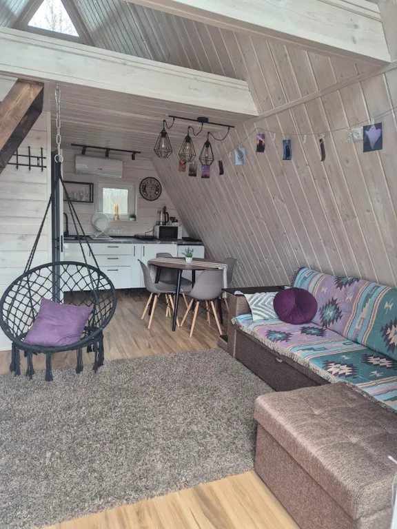 Коттедж Коттедж А-фрейм Ежевичный с сибирским банным чаном и баней на дровах — Каблуково