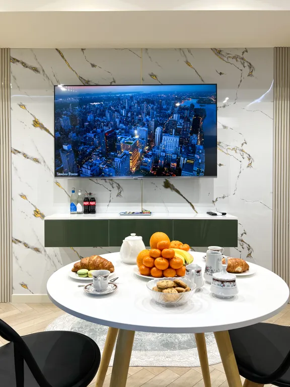 Уютная дизайнерская студия на 16 этаже в ЖК Modera Towers