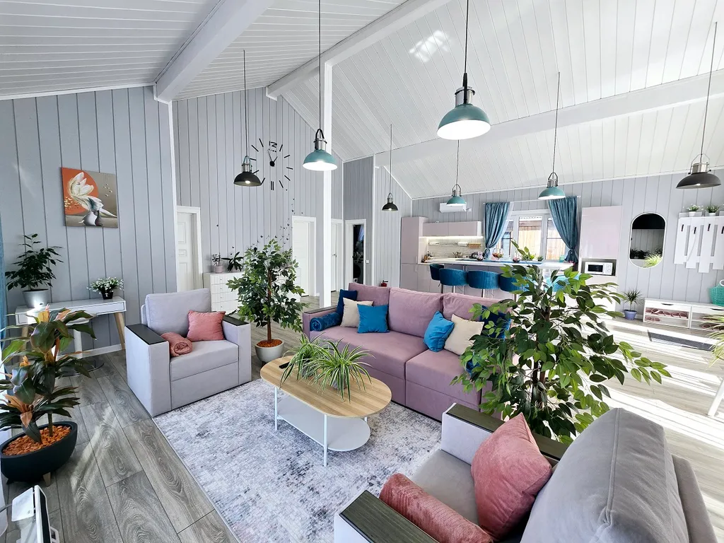 Семейный релакс-дом у реки с баней