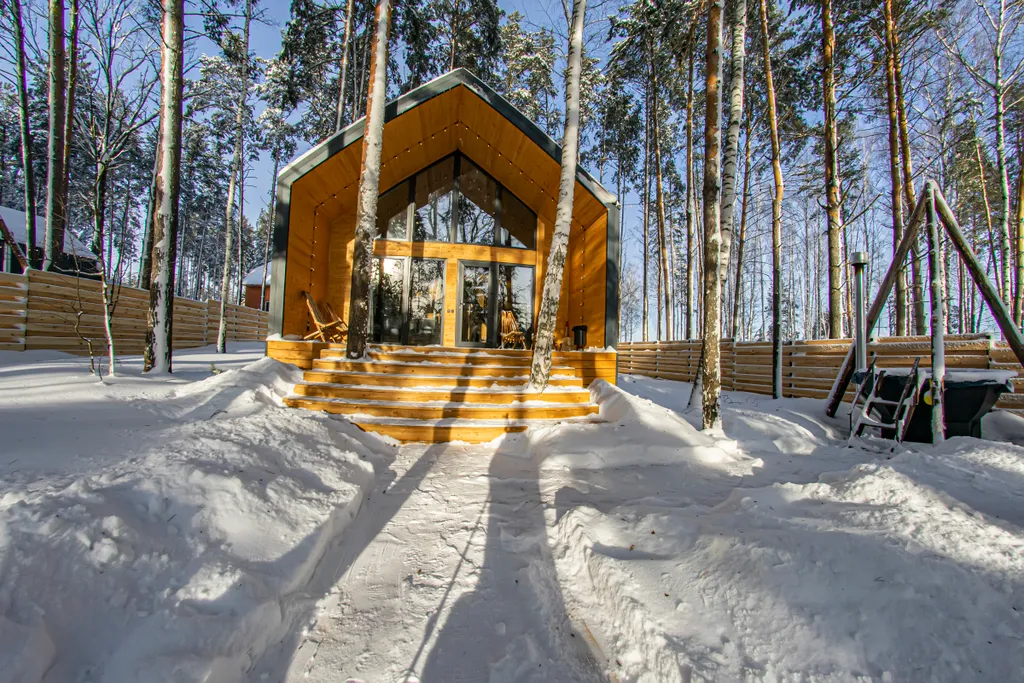 Дом с с чаном и сауной в сосновом лесу "Барн-хаус 2"