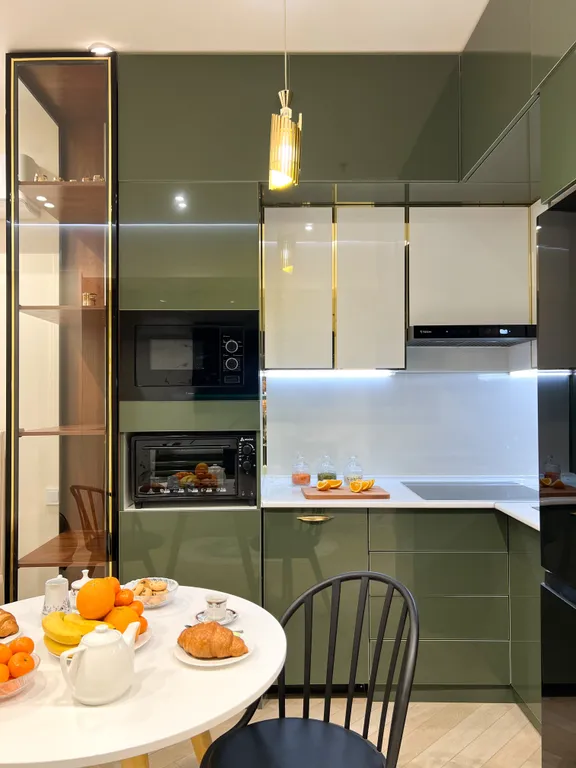 Уютная дизайнерская студия на 16 этаже в ЖК Modera Towers