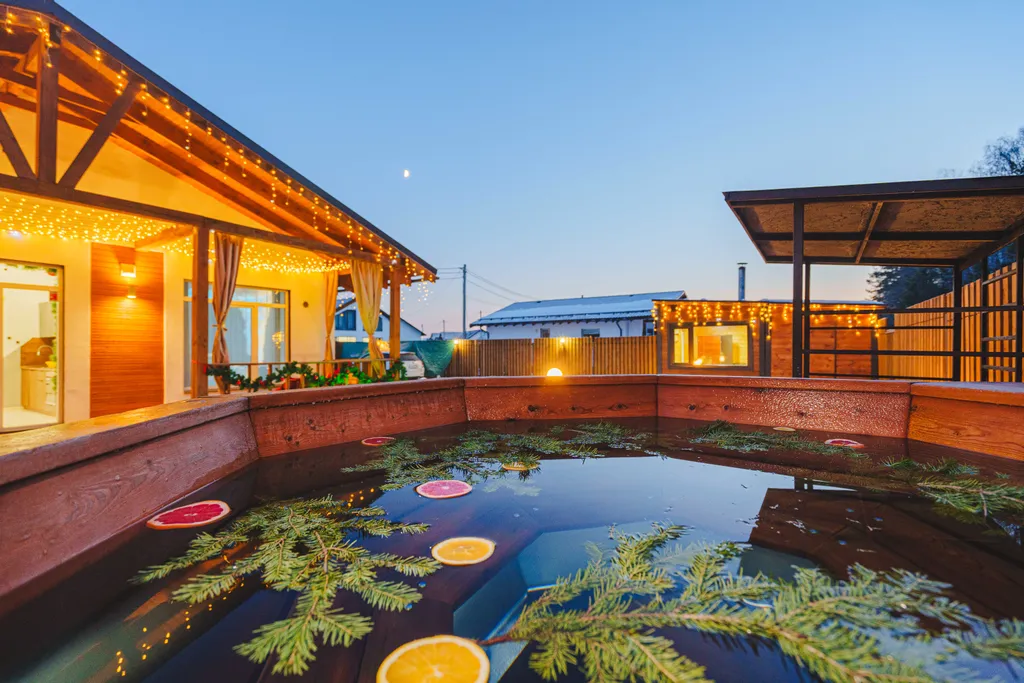 Дом с баней с выходом в лес