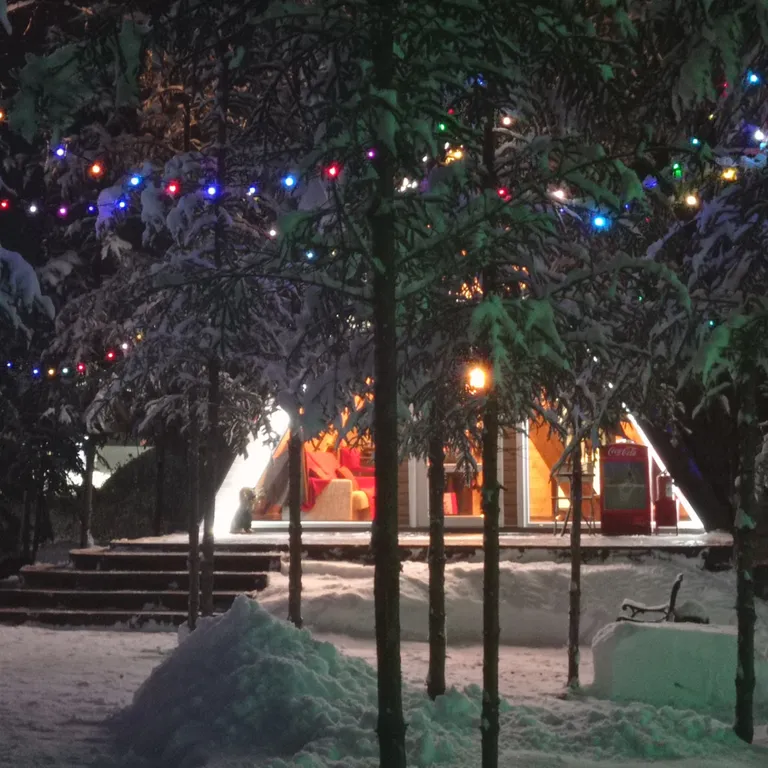 Коттедж Гостевой дом шале а-фрейм в ёлках с пятнистыми оленями и русской баней — Можайск