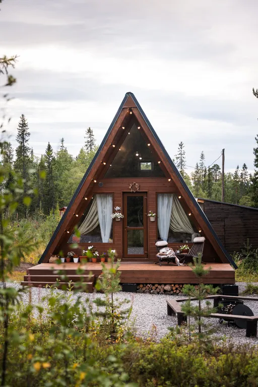 Сказочный дом для отдыха с панорамной банькой на дровах Hygge House