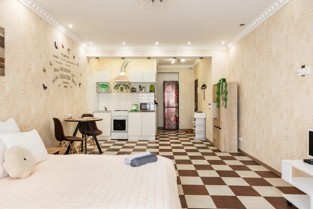 Уютная студия в ЖК комплексе бизнес класса с панорамными окнами