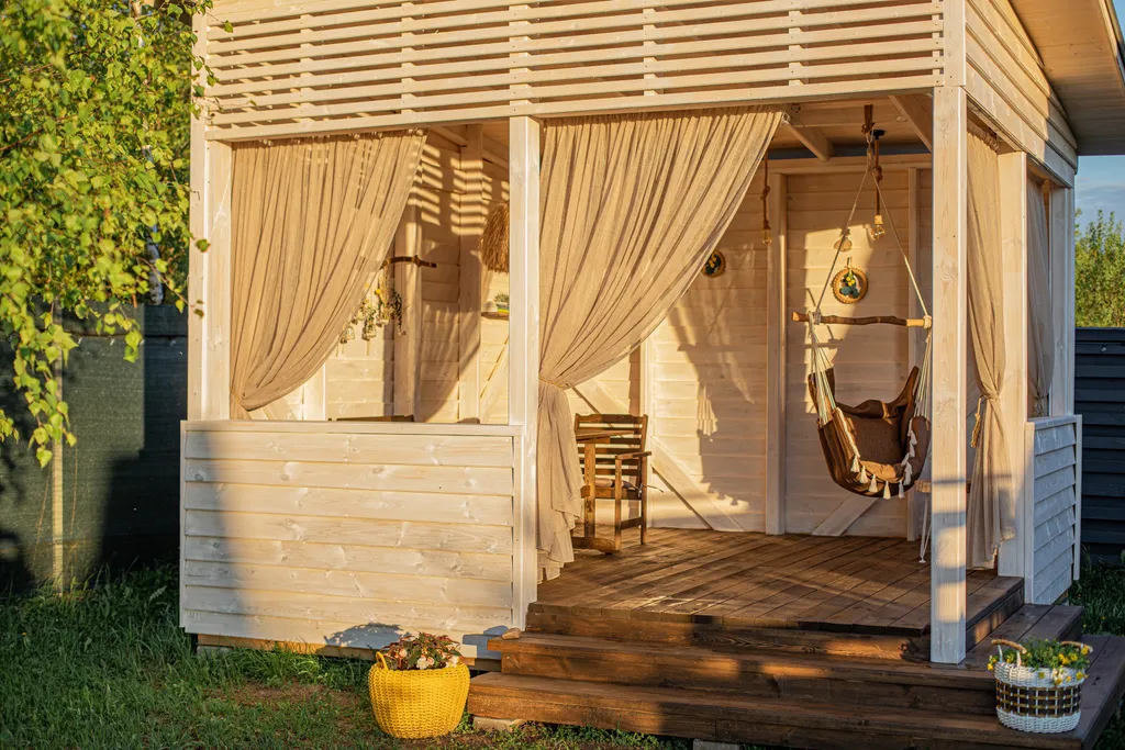 Уютный домик с банным чаном на территории