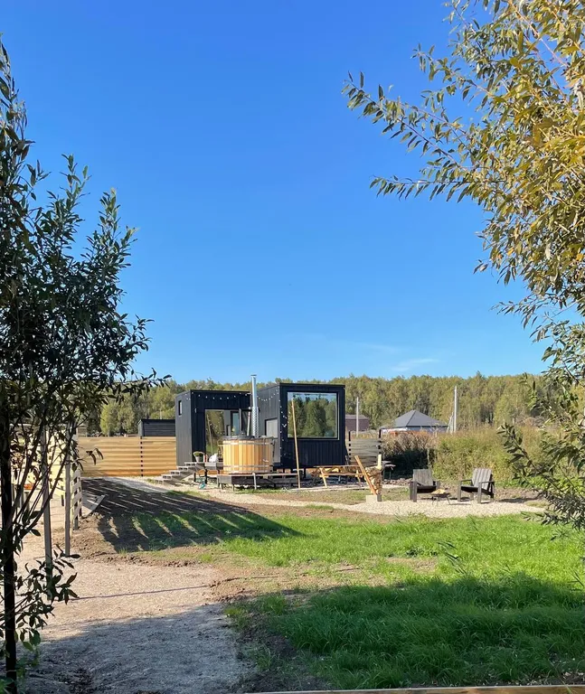 Домик с сауной и купелью у озера