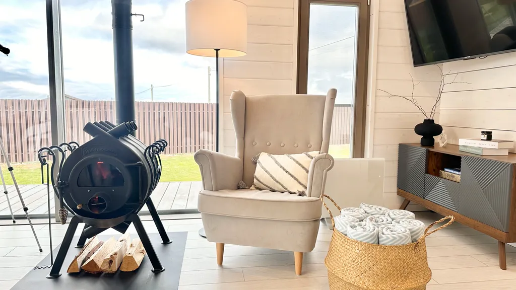 Панорамный барн в стиле Дубльдом с баней и чаном