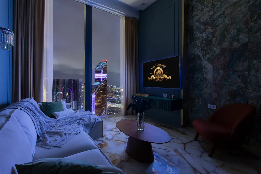 Редкий Пентхаус-формат на 64 этаже, оникс, подсветка, панорамные окна