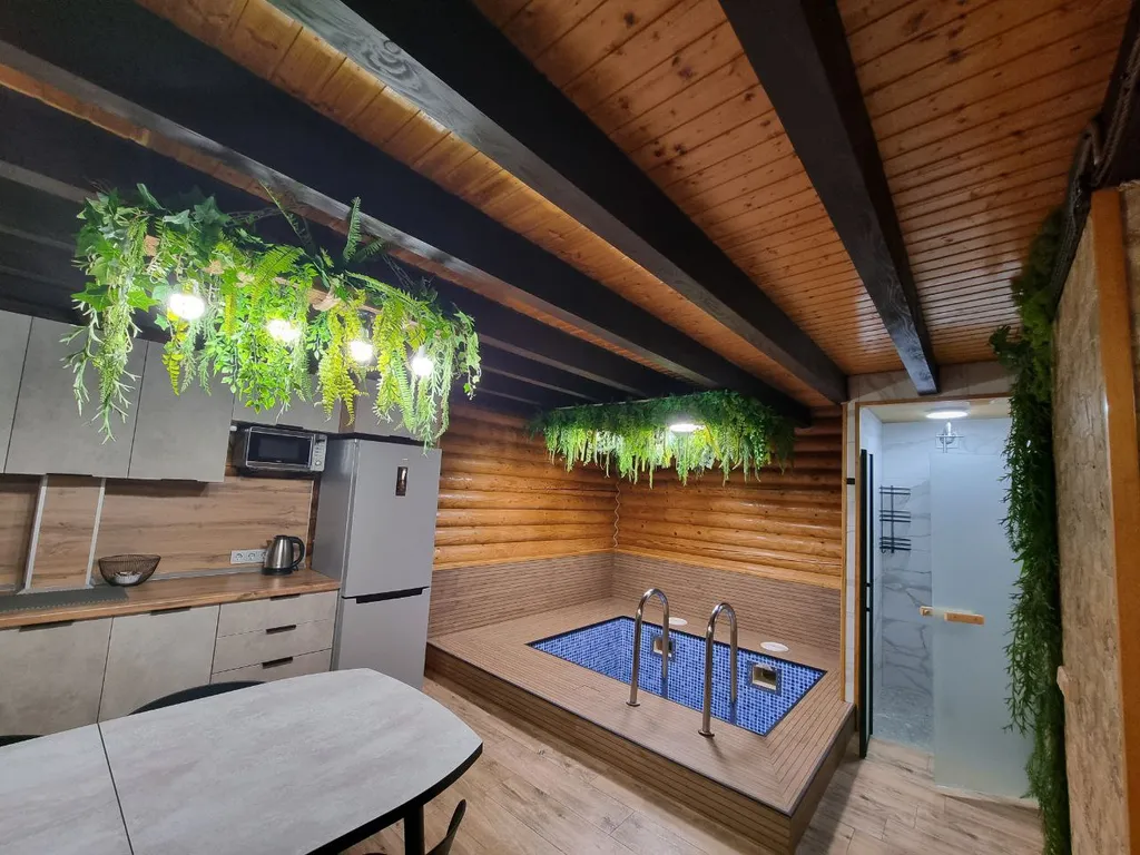 Коттедж с термальным бассейном и баней Green House