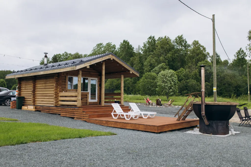 Загородный дом с баней и чаном