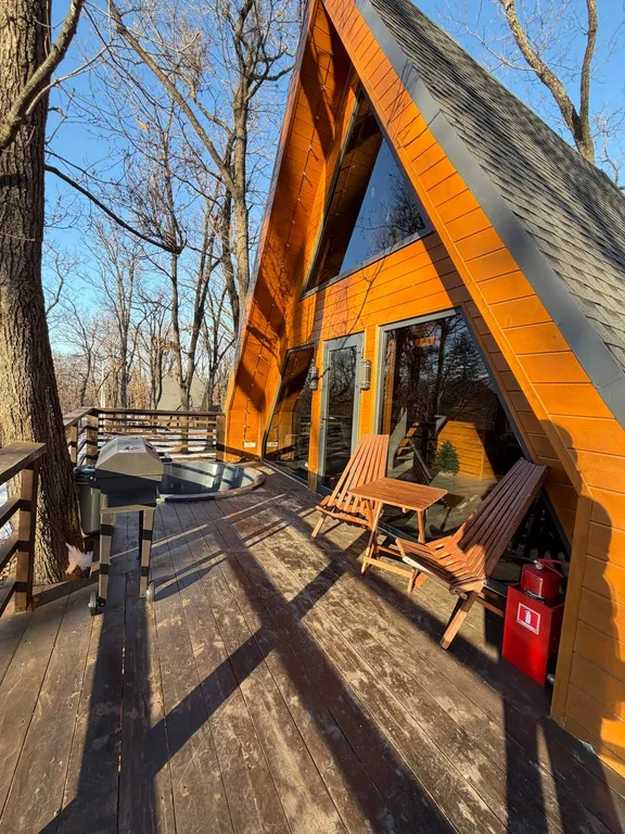 Дом A-Frame с купелью для Вашего уютного отдыха