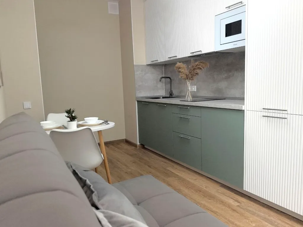 Однушка с большой кроватью и кухней-гостинной