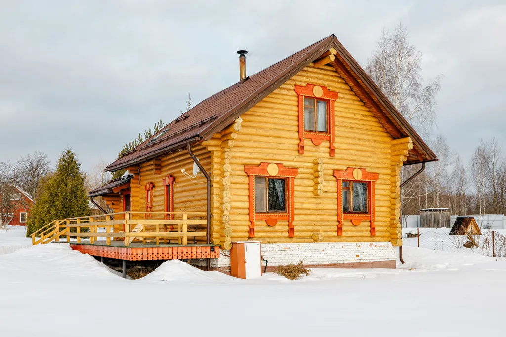 Дом в стиле Rustic с баней на дровах