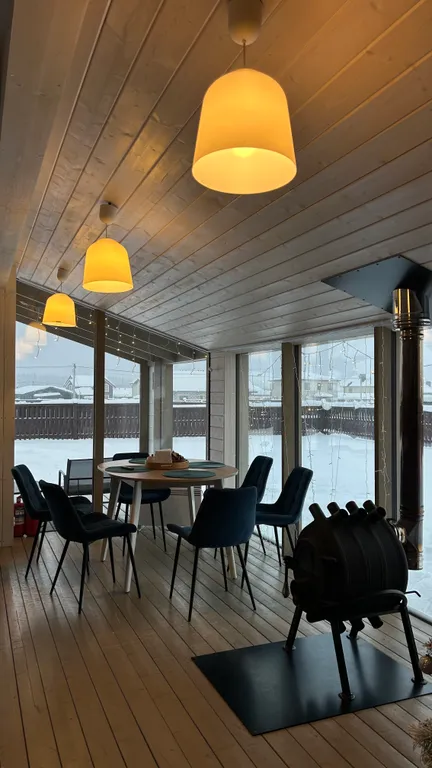 Панорамный дом с камином в престижном поселке