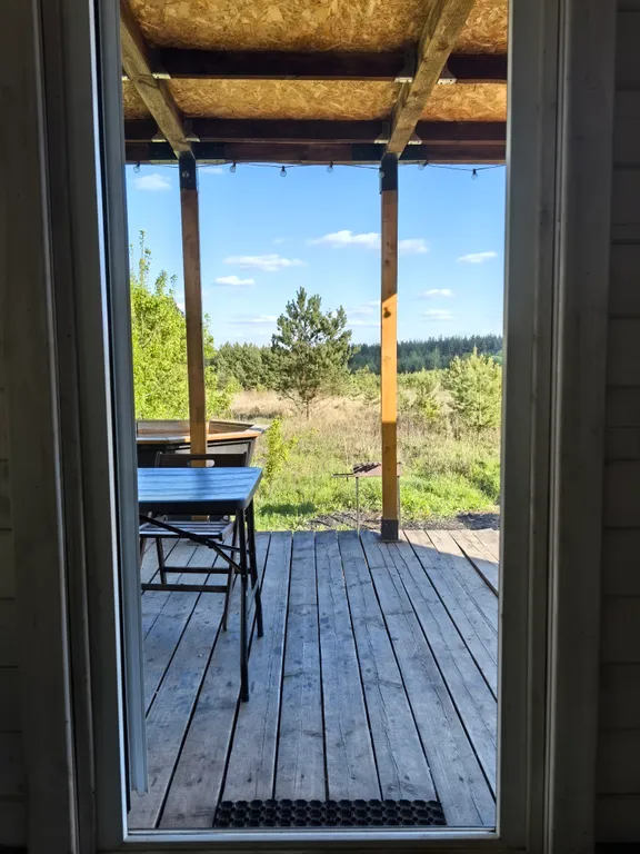 Прямоугольный дом с баней и чаном