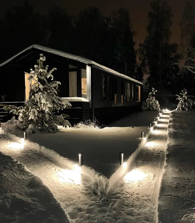 Дача в лесу с панорамными окнами