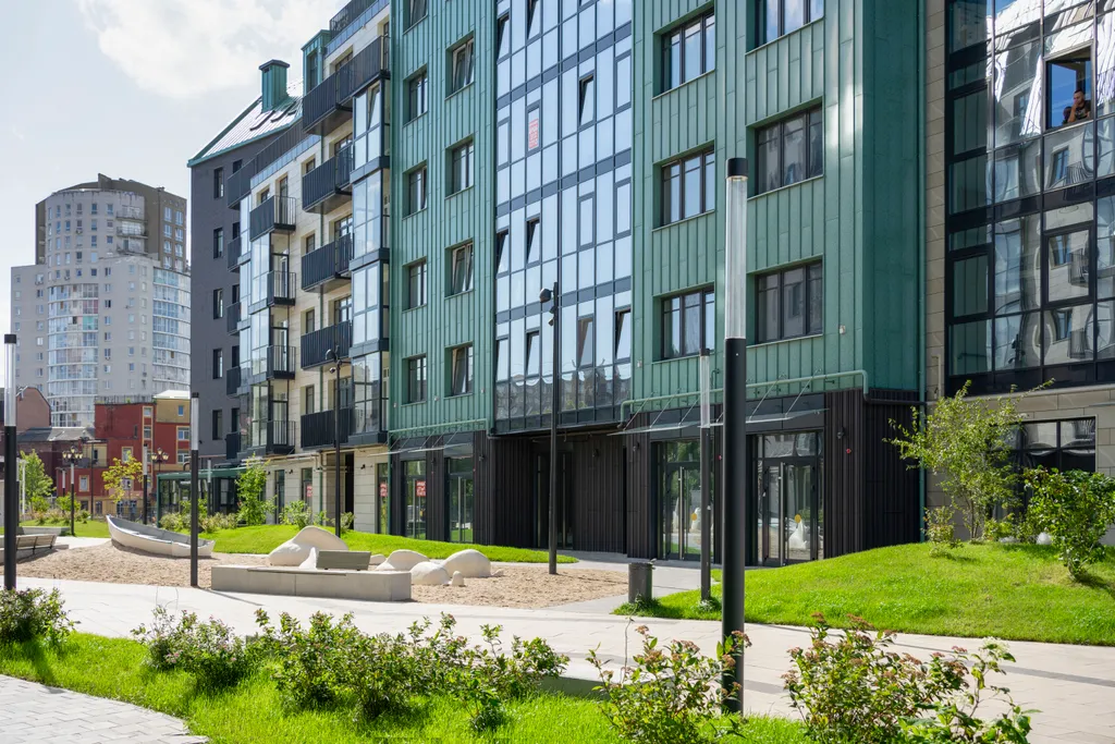 Современная студия с балконом и панорамными окнами у острова Канта