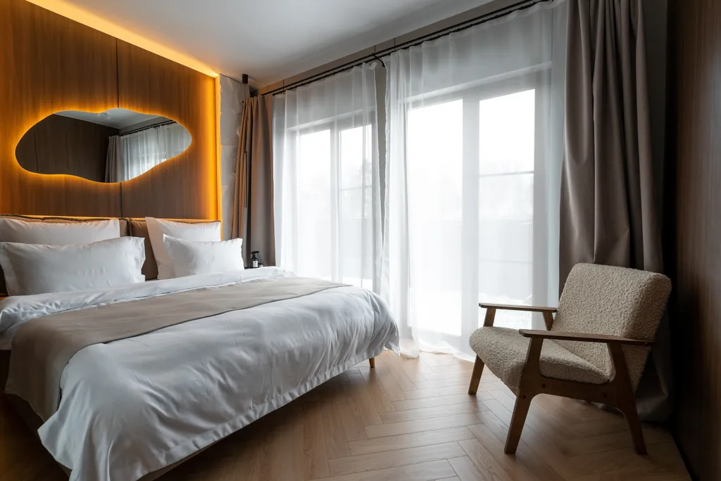 Теплый панорамный дом с русской баней и купелью