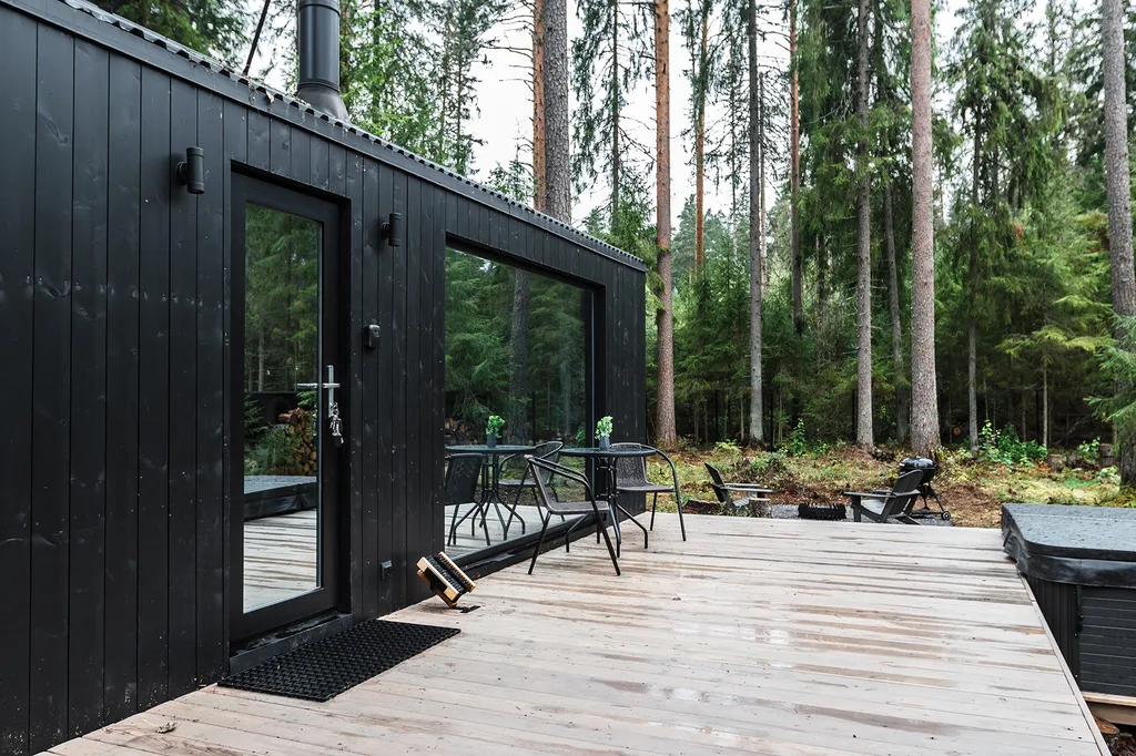 Коттедж Дом с ванной у панорамного окна в хвойном лесу by Lynwood — Вырица