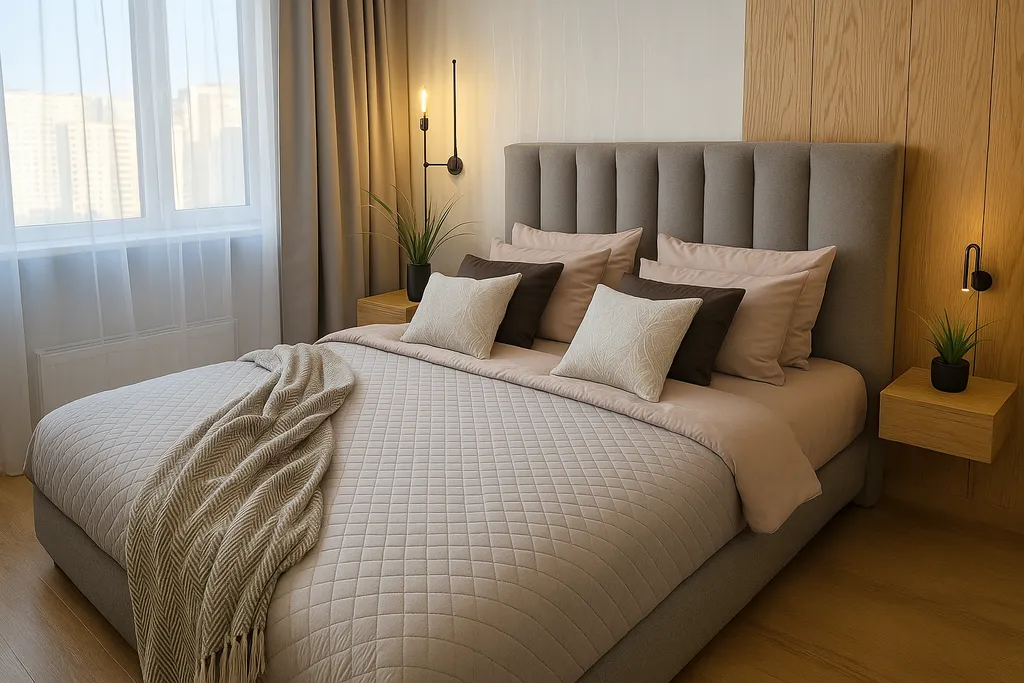 Квартира Дизайнерская евро двушка на 17 этаже с панорамным остеклением и видом на город — аренда посуточно в Самара