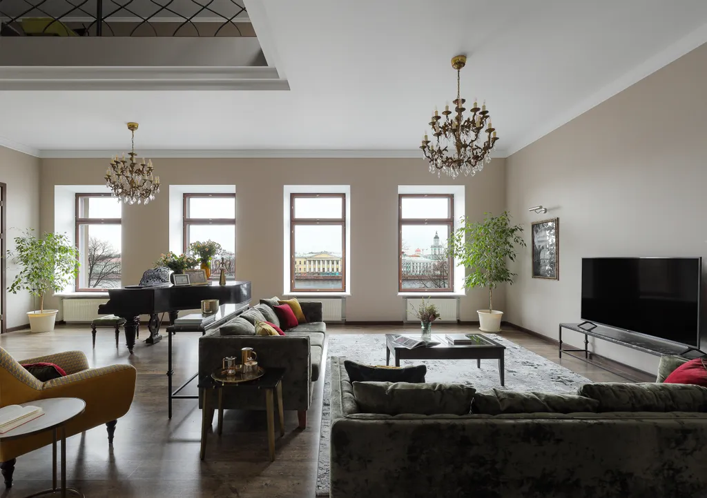 Апартаменты с видом на неву, террасой и бильярдом