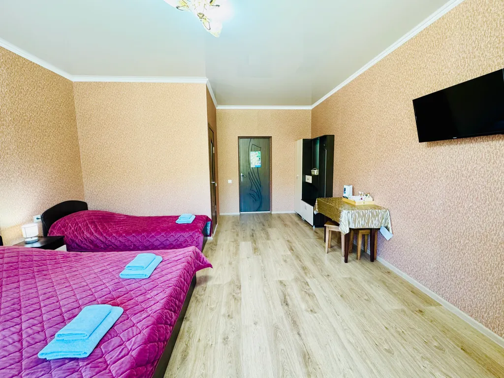 Трехместный номер с балконом, с видом на горы