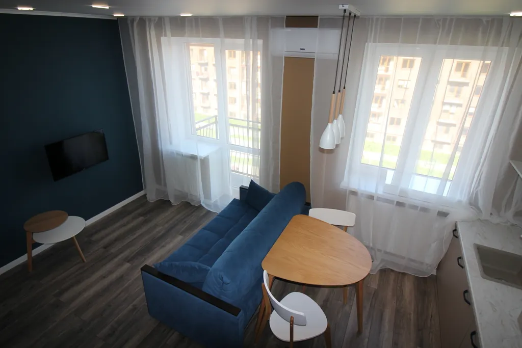 Студия с видом на море, дизайнерским ремонтом до пляжа 15 минут