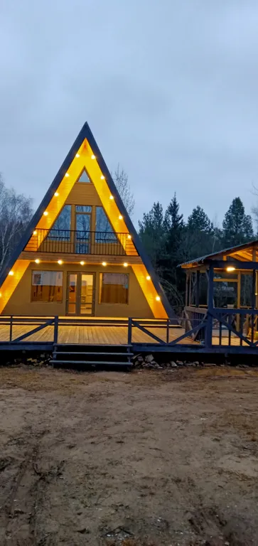 Коттедж Большой а-фрейм дом с баней с сибирским чаном — аренда посуточно в Ногинск