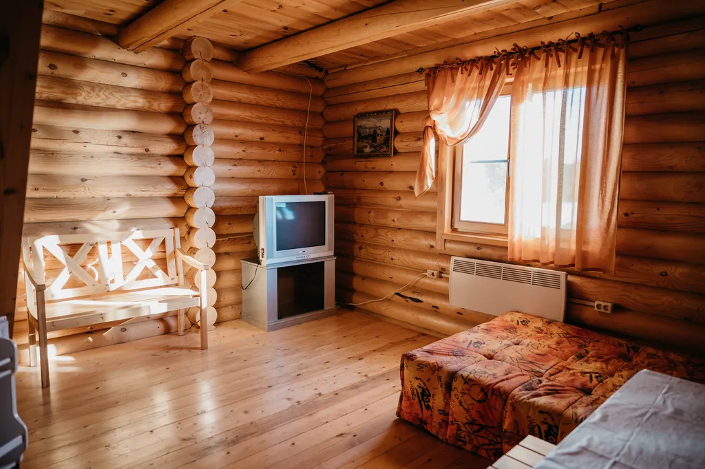 Семейный номер гостевого центра на берегу пруда (прокат снегохода)