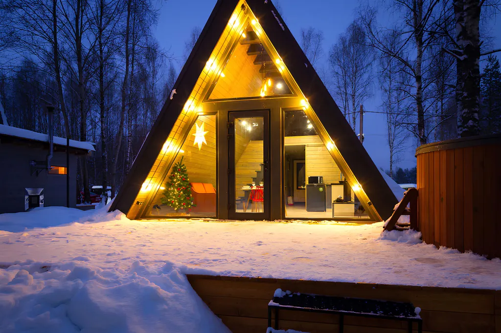 Коттедж A-Frame с купелью — аренда посуточно в Красный Огорок